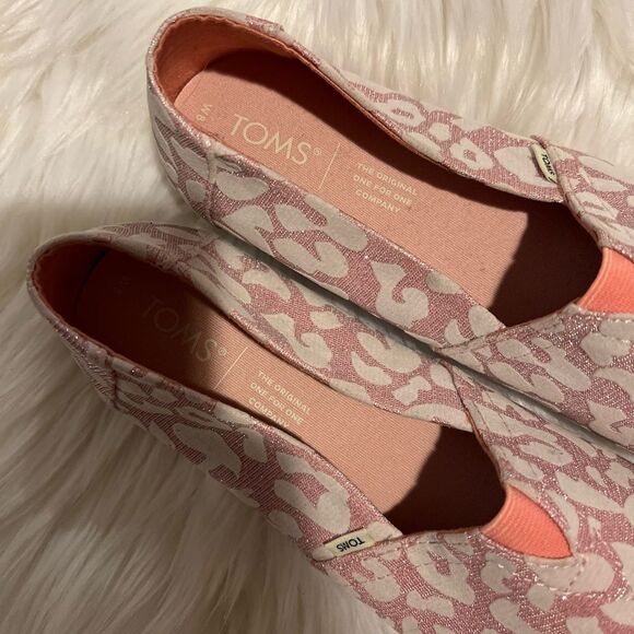 TOMS Coral almond flocked glitter cheetah Shoes Limited Edition - Picture 6 of 7